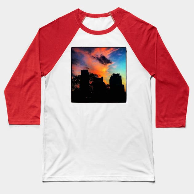 Colorful Evening Baseball T-Shirt by SteelPostMedia